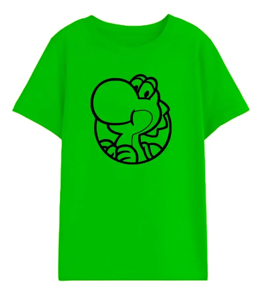 Camiseta Yoshi Silhueta Mario Bros Infantil T-shirt