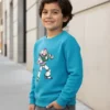 b Blusa Moletom Buzz Lightyear Toy Story Infantil ( Azul Turquesa )