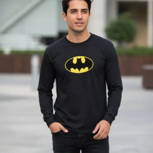 Camiseta Manga Longa Batman Logo Clássico Adulto