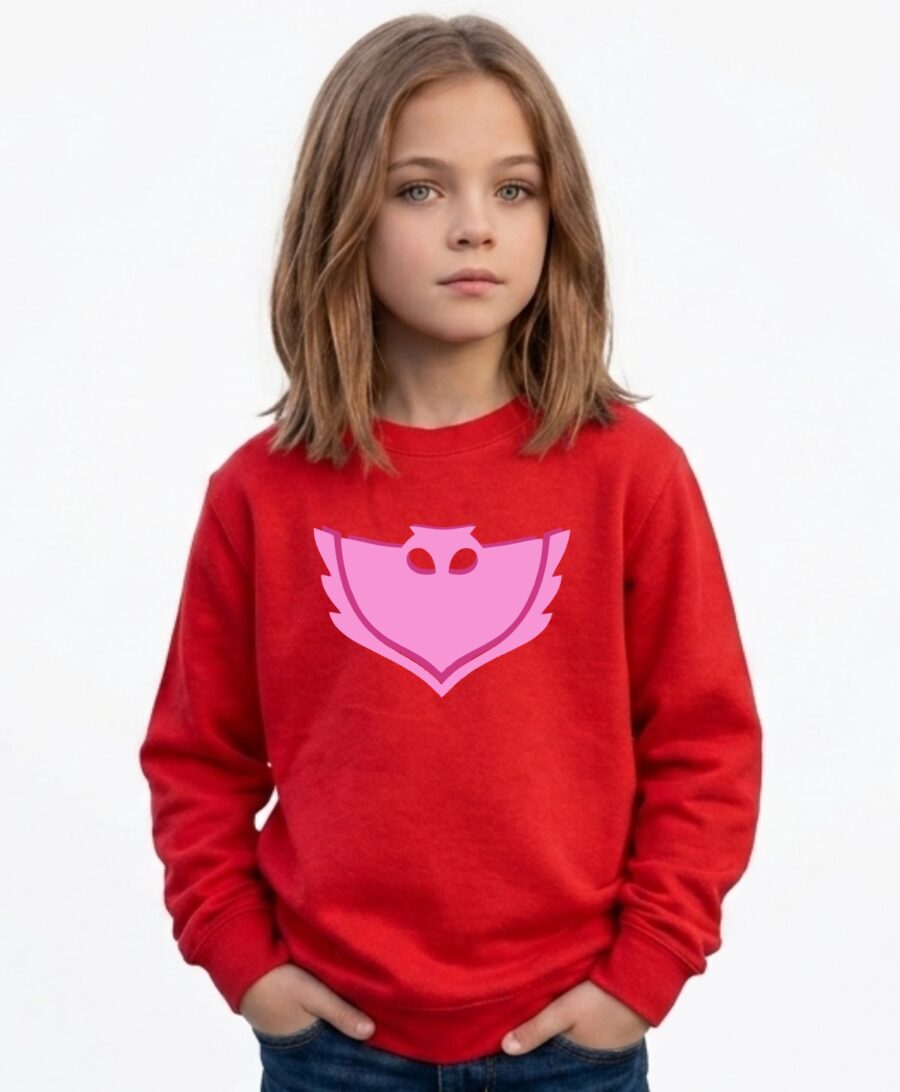 Moletom Infantil Vermelho Com Estampa Corujita mlc