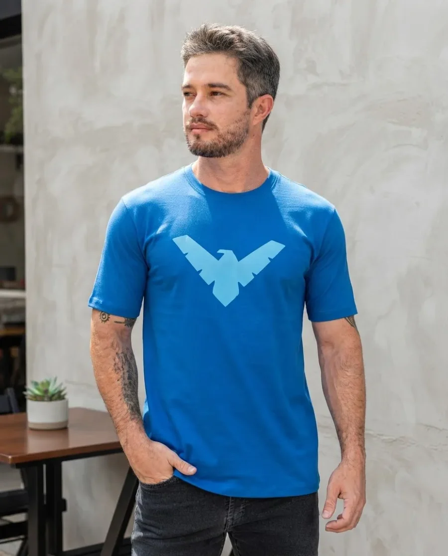 Camiseta Azul Asa Noturna, Dick Grayson ( Adulto Tradicional ) mlc