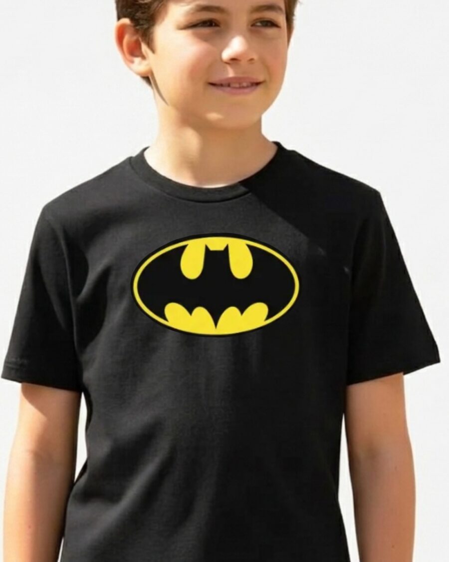 Camiseta Preta Infantil Batman mlca