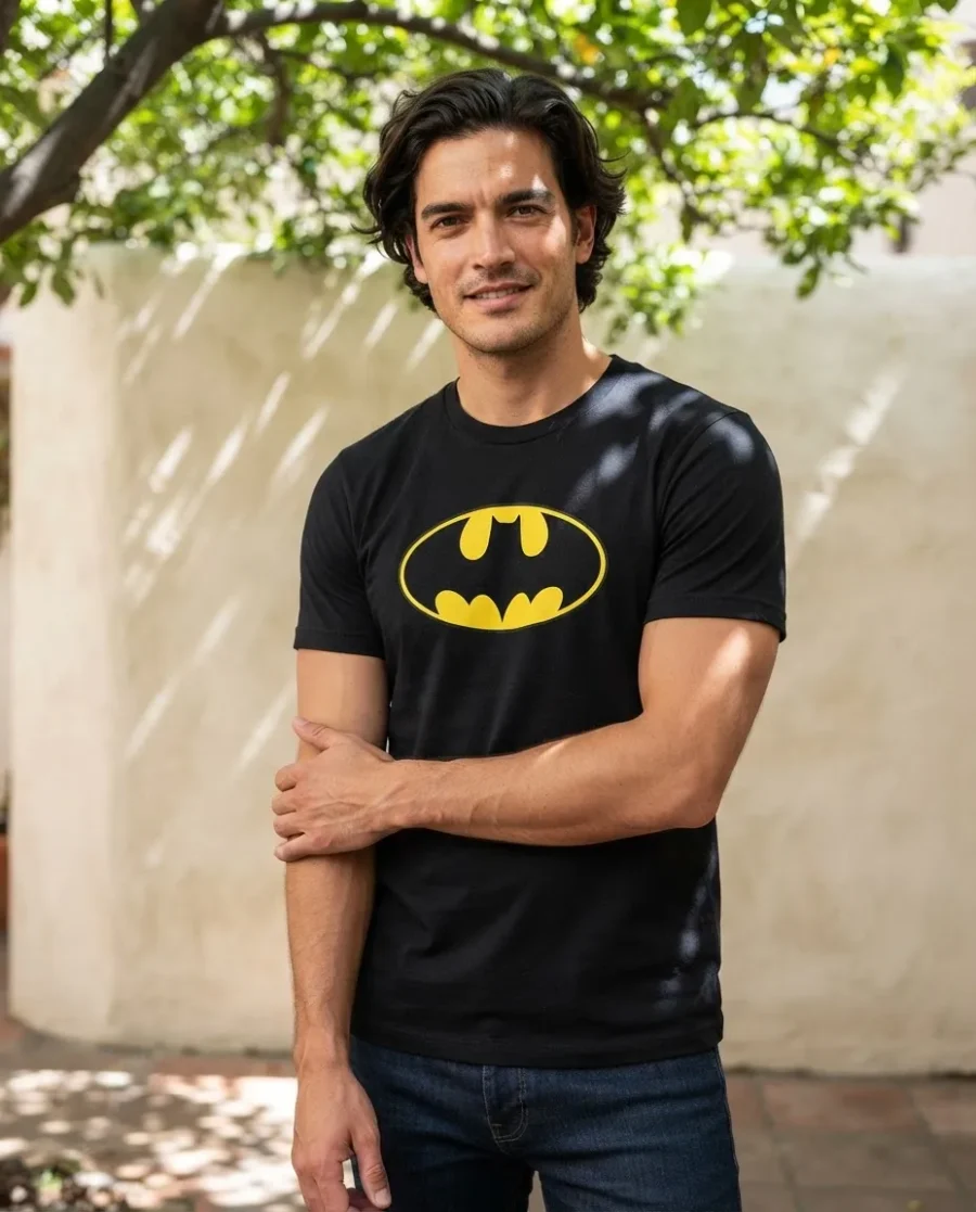 Camiseta Preta Batman E Robin Adulto Unissex mlca