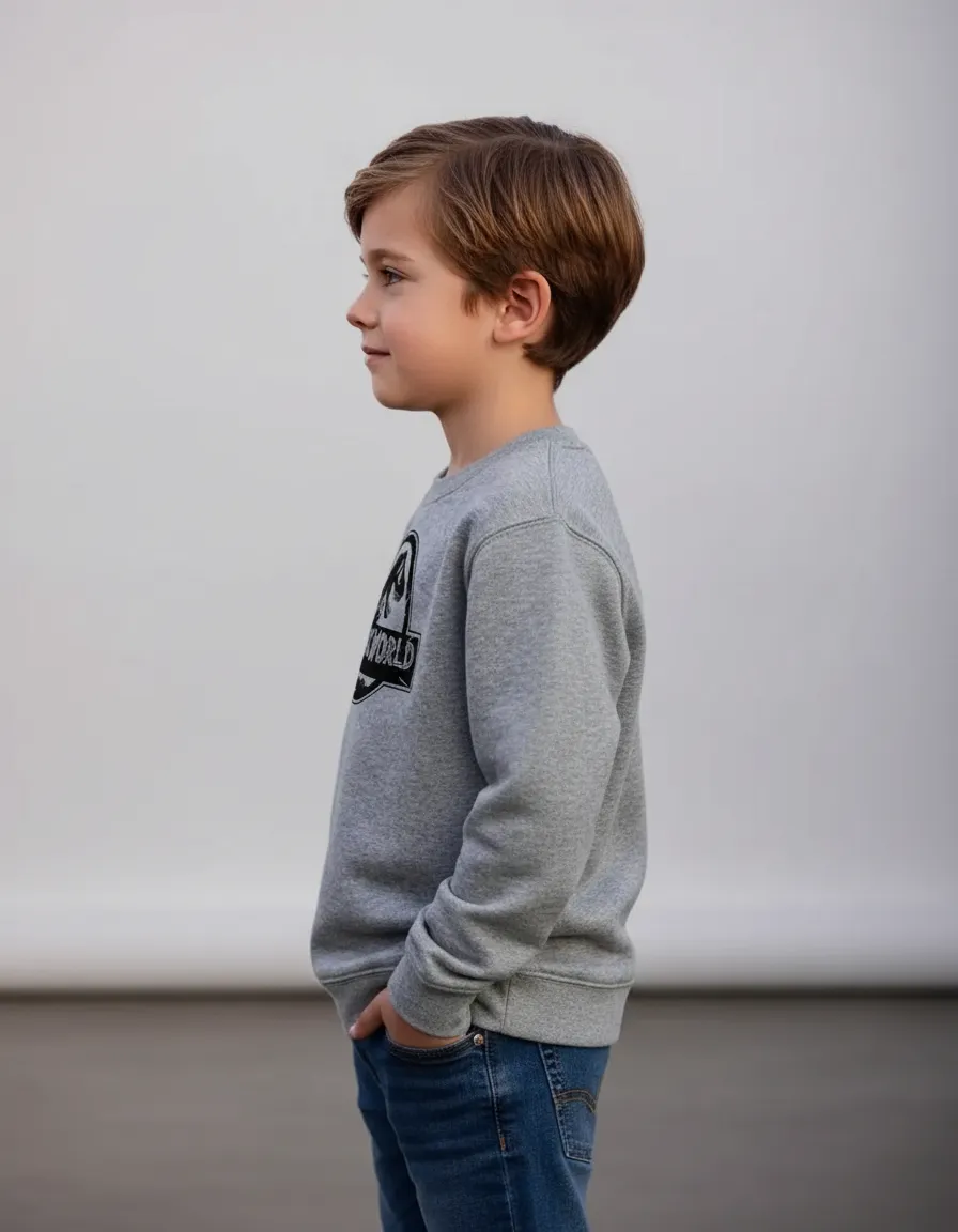 Moletom Flanelado Jurassic World Silhueta Cinza Infantil