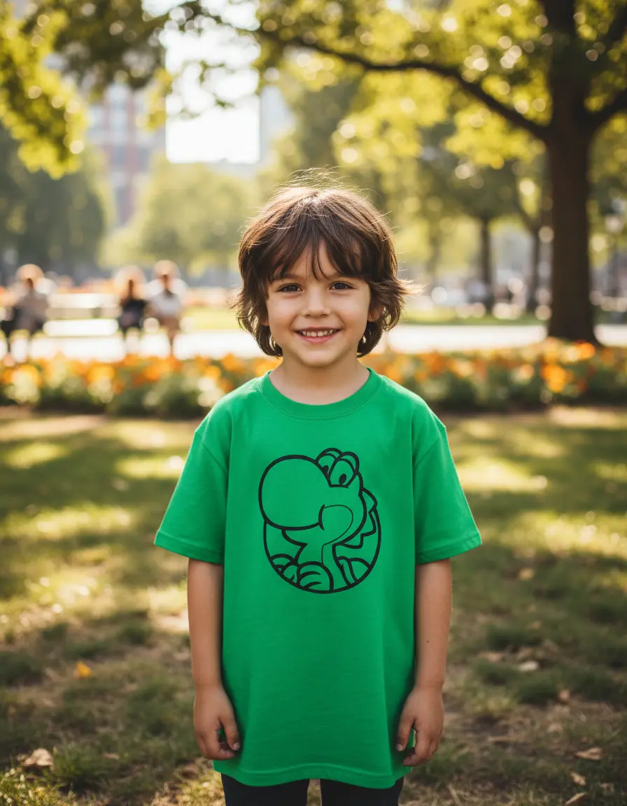 Camiseta Yoshi Silhueta Mario Bros Infantil T-shirt