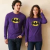 c Camiseta Manga Longa Batman Logo Clássico Adulto Unissex