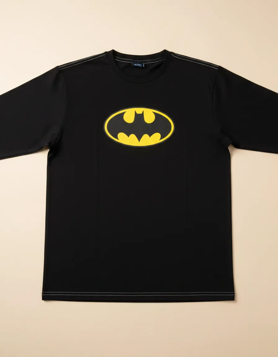 Camiseta Manga Longa Batman Logo Clássico Adulto
