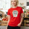 Camiseta Vermelha Ketchup E Mostarda Heinz ( Baby Look ) mlca