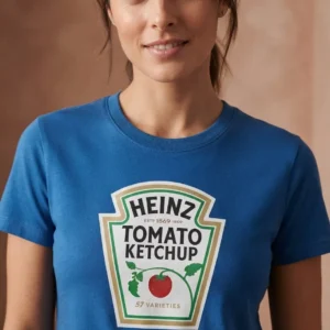 ketchup-2 Camiseta Azul Ketchup E Mostarda Heinz ( Baby Look ) mlca