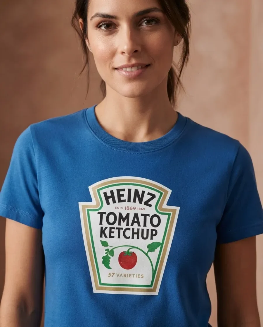 ketchup-2 Camiseta Azul Ketchup E Mostarda Heinz ( Baby Look ) mlca