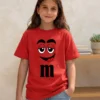 Camiseta Vermelha Ss Infantil M&m Mod 1 mlr
