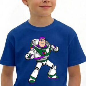 x Camiseta Azul Manga Curta Amarela Infantil Buzz Toy Story mlc