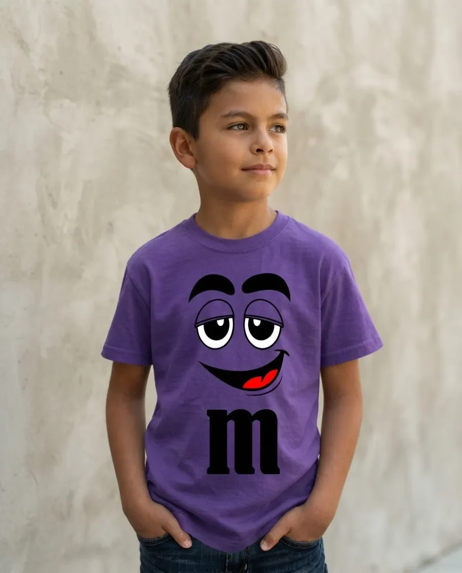 Camiseta Roxa Ss Infantil M&m Mod 1 mlc