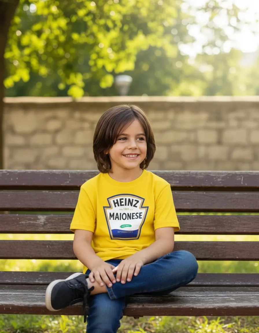 Camiseta Amarrela Maionese Heinz Infantil
