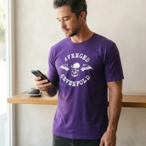 x Camiseta Roxa Adulto Tradicional Avenged Sevenfold mlc