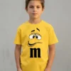 Camiseta Amarela Ss Infantil M&m Mod 2 mlc