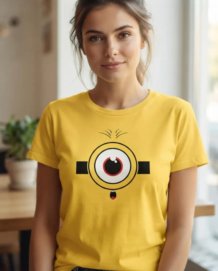 Camiseta Amarela Minions ( Adulto Baby Look ) mlca