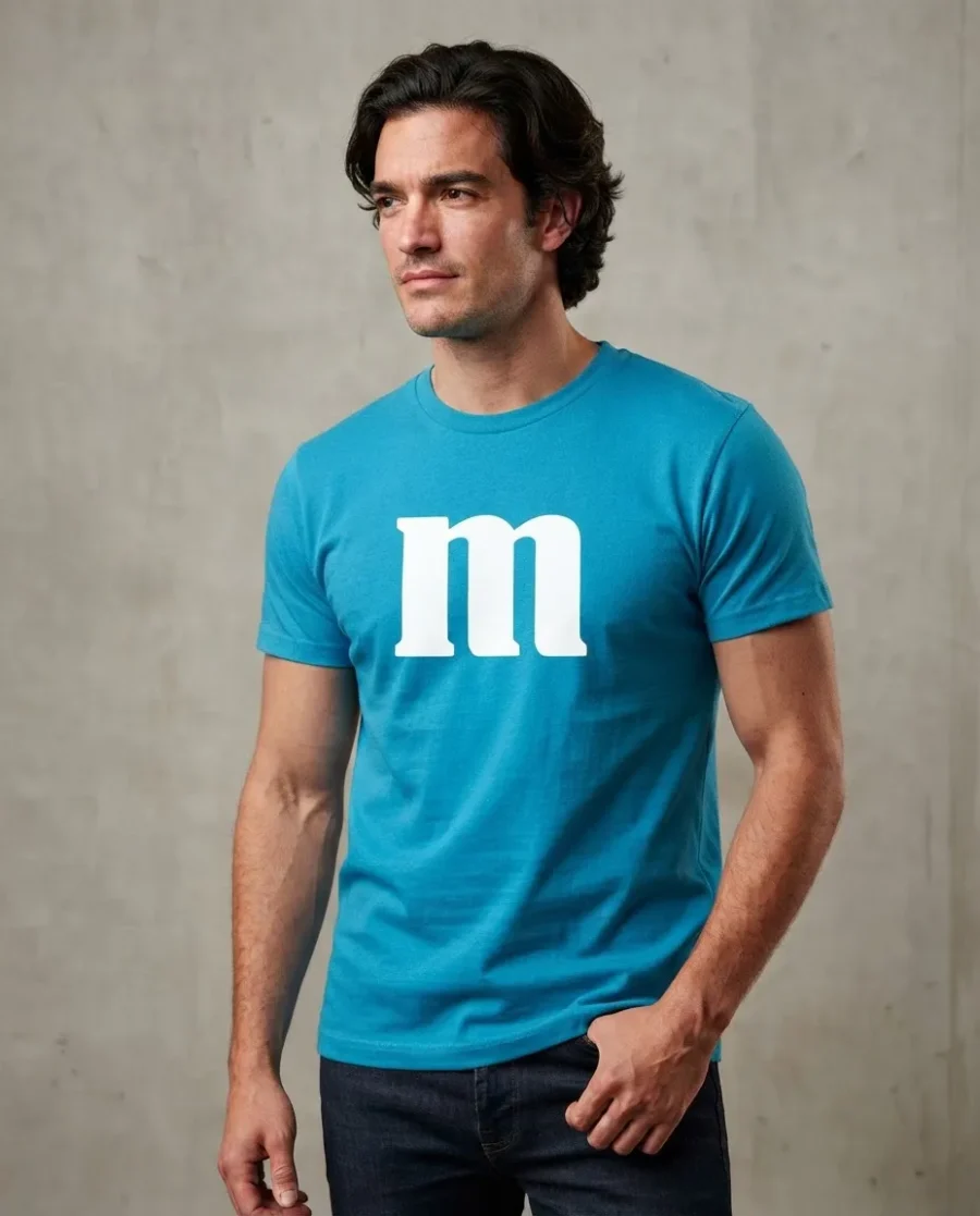 Camiseta Azul Turquesa Adulto M&m M mlc