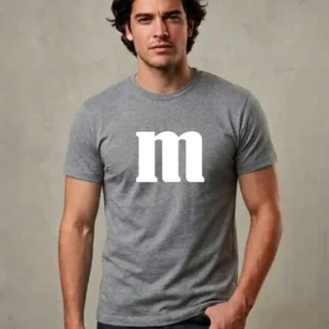 x Camiseta Cinza Adulto M&m M mlc