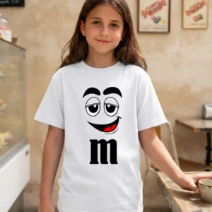 x Camiseta Branca Ss Infantil M&m Mod 1 mlc