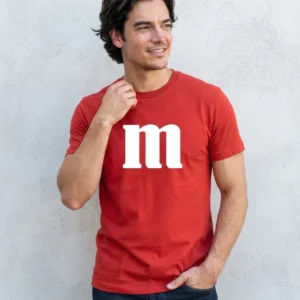 x Camiseta Vermelha Adulto M&m M mlc