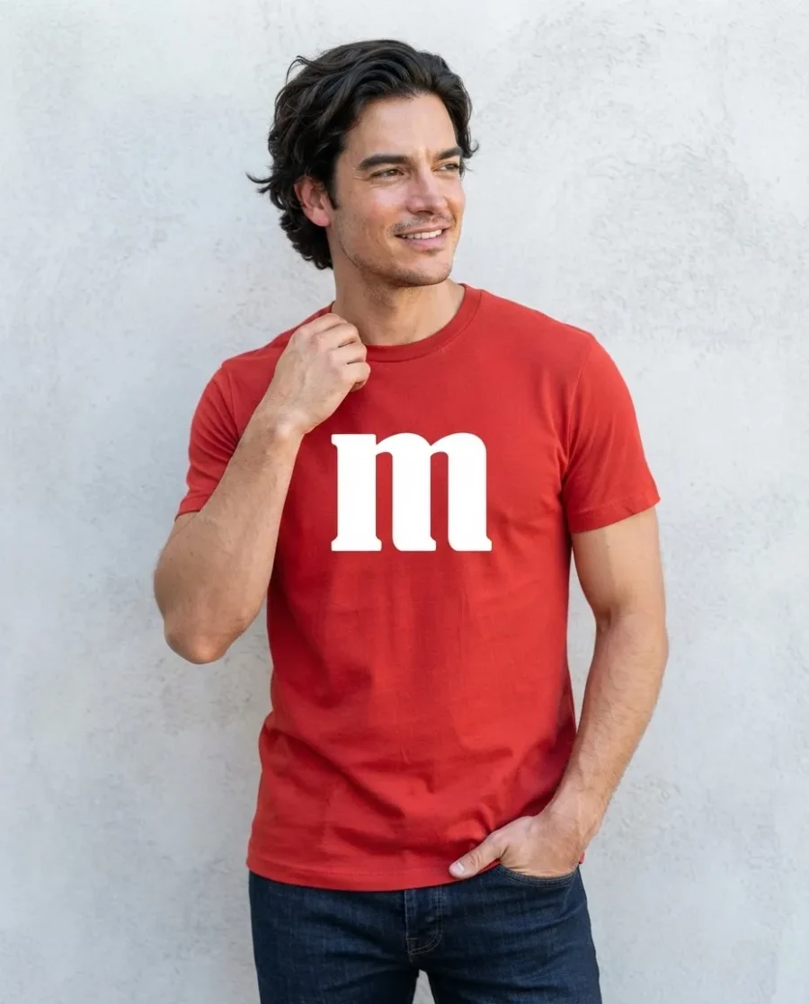 Camiseta Vermelha Adulto M&m M mlc