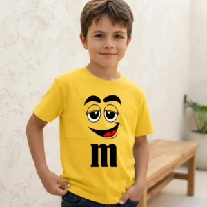 x Camiseta Amarela Ss Infantil M&m Mod 1 mlc