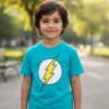 Camiseta Azul Turquesa Rc Meninos Básica Infantil Liso Curta mlr