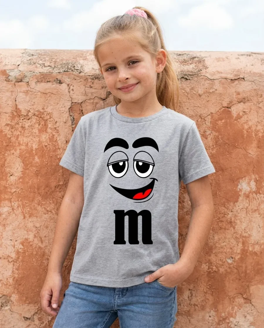 Camiseta Cinza Ss Infantil M&m Mod 1 mlr