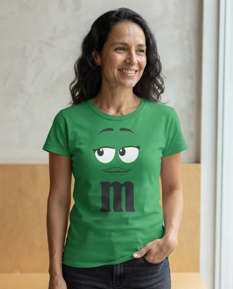 Camiseta Verde M&m ( Ad. Baby Look ) Mod. 3 mlca