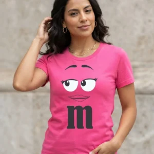 x Camiseta Rosa M&m ( Ad. Baby Look ) Mod. 3 mlca