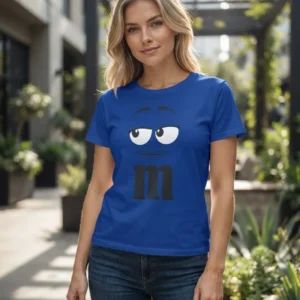 x Camiseta Azul M&m ( Ad. Baby Look ) Mod. 3 mlca