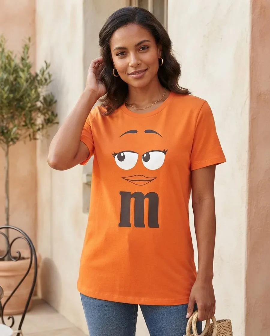 Camiseta Laranja M&m ( Ad. Baby Look ) Mod. 3 mlca
