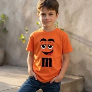 x Camiseta Laranja Ss Infantil M&m Mod 1 mlc