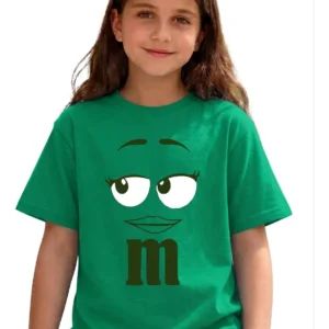 x Camiseta Verde M&m Infantil Mod. 3 mlr