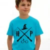 Camiseta Azul Turquesa Infantil Unissex Harry Potter mlc