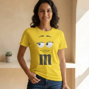 x Camiseta Amarela M&m ( Ad. Baby Look ) Mod. 3 mlca