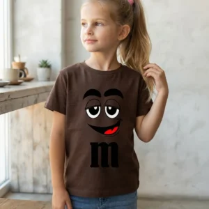 x Camiseta Marrom Ss Infantil M&m Mod 1 mlc