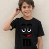 Camiseta Preta Ss Infantil M&m Mod 1 mlc