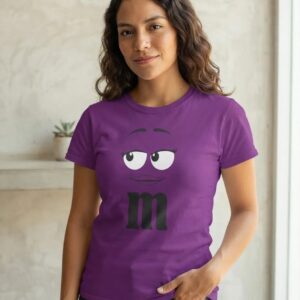 x Camiseta Roxa M&m ( Ad. Baby Look ) Mod. 3 mlca