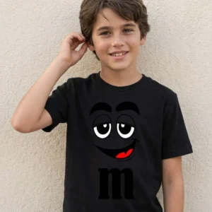 x Camiseta Preta Ss Infantil M&m Mod 1 mlc