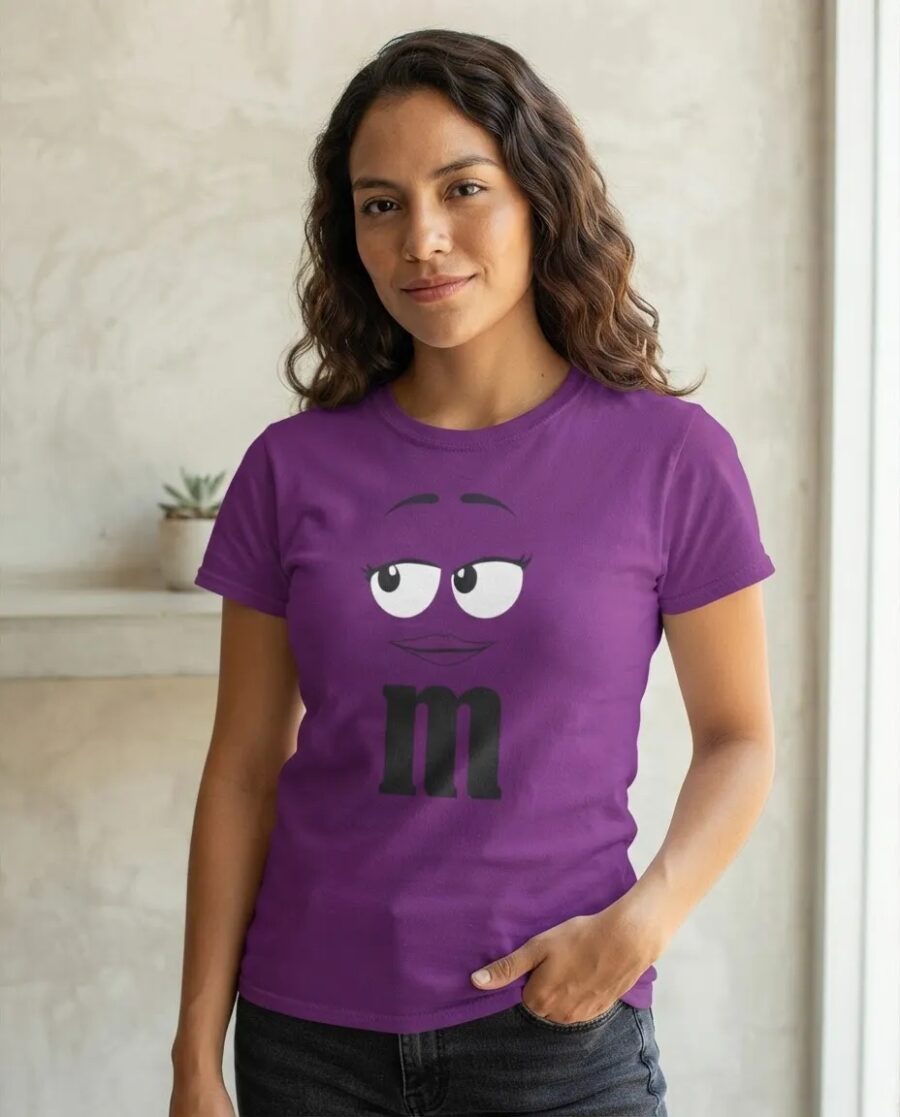 Camiseta Roxa M&m ( Ad. Baby Look ) Mod. 3 mlca