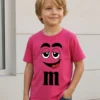 Camiseta Rosa Ss Infantil M&m Mod 1 mlc