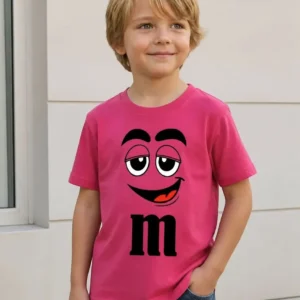 x Camiseta Rosa Ss Infantil M&m Mod 1 mlc