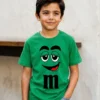 Camiseta Verde Ss Infantil M&m Mod 1 mlr