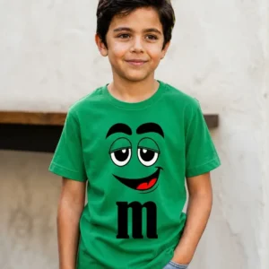 x Camiseta Verde Ss Infantil M&m Mod 1 mlc