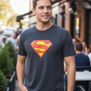 Camiseta Prreta Super Homem Adulto Unissex mlr