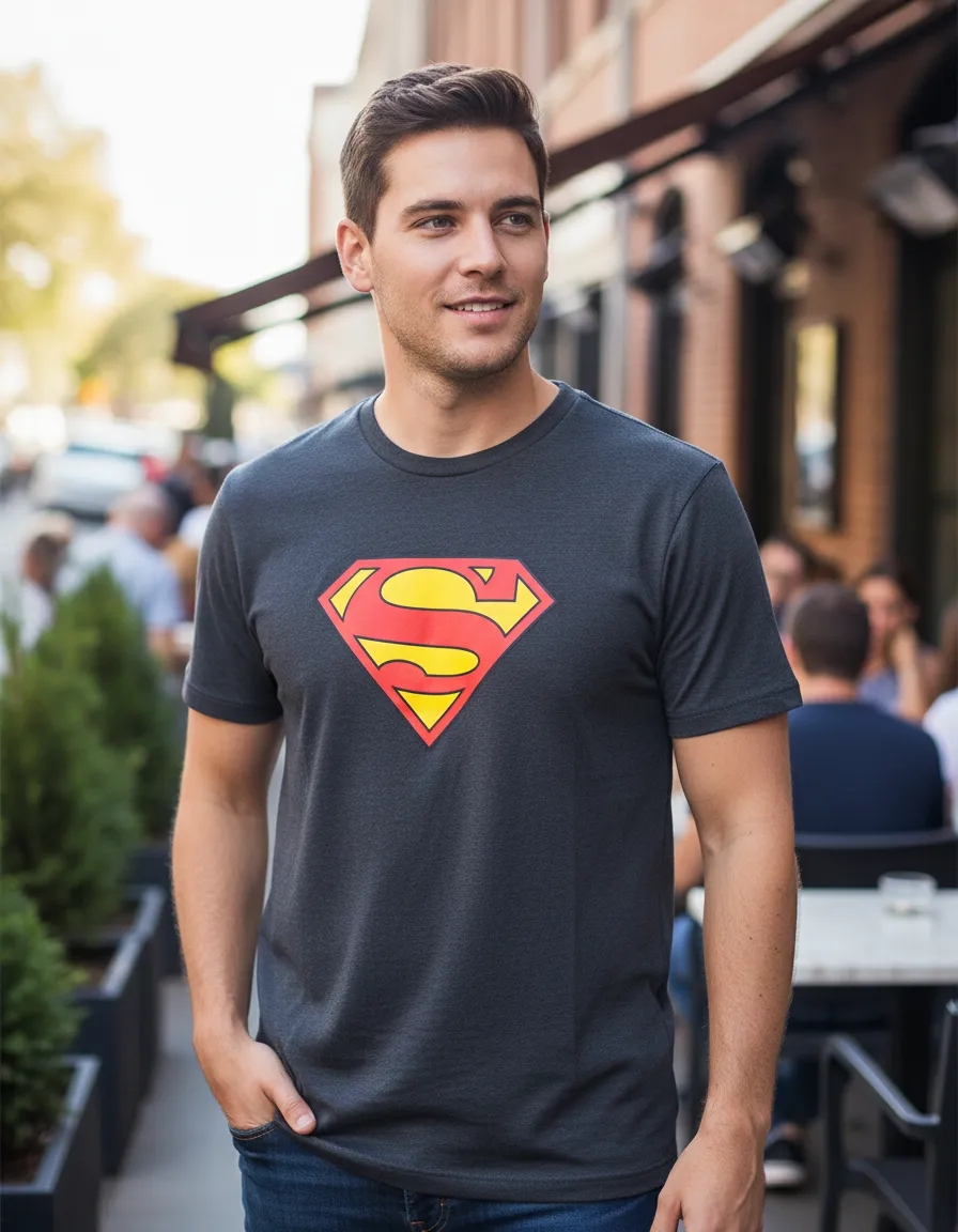 z Camiseta Prreta Super Homem Adulto Unissex mlr